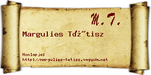 Margulies Tétisz névjegykártya